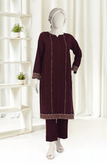 EMBROIDERED CROSS HATCH 2PCS UNSTITCHED