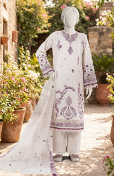 EMBROIDERED CAMBRIC 3PCS UNSTITCHED