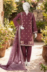 EMBROIDERED CAMBRIC 3PCS UNSTITCHED