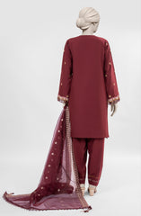 EMBROIDERED CAMBRIC 3PCS UNSTITCHED