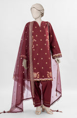 EMBROIDERED CAMBRIC 3PCS UNSTITCHED