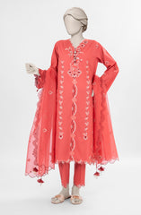 EMBROIDERED CAMBRIC 3PCS UNSTITCHED