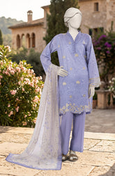 EMBROIDERED PRINTED LAWN 3PCS UNSTITCHED