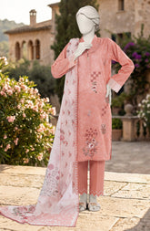 EMBROIDERED PRINTED LAWN 3PCS UNSTITCHED