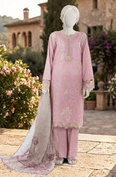 EMBROIDERED PRINTED LAWN 3PCS UNSTITCHED