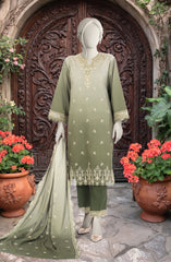 EMBROIDERED TWILL VISCOSE 3 PCS UNSTITCHED