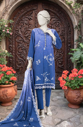 EMBROIDERED TWILL VISCOSE 3 PCS UNSTITCHED