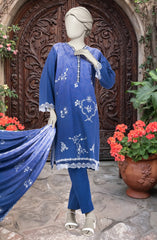 EMBROIDERED TWILL VISCOSE 3 PCS UNSTITCHED