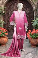 EMBROIDERED TWILL VISCOSE 3 PCS UNSTITCHED