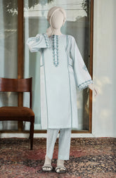 EMBROIDERED CAMBRIC STITCHED 2 PIECE