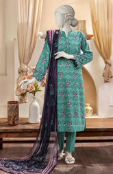 PRINTED TEXTURED CAMBRIC 3PCS UNSTITCHED