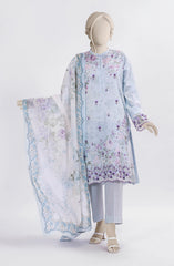 EMBROIDERED PRINTED LAWN 3PCS UNSTITCHED