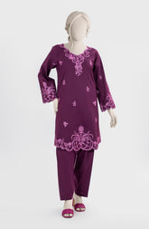 EMBROIDERED CAMBRIC STITCHED 2 PIECE