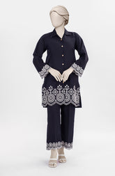 EMBROIDERED CAMBRIC STITCHED 2 PIECE