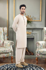 LIGHT-BEIGE BLENDED KAMEEZ SHALWAR