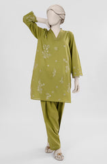 EMBROIDERED CAMBRIC STITCHED 2 PIECE