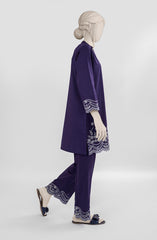 EMBROIDERED CAMBRIC STITCHED 2 PIECE