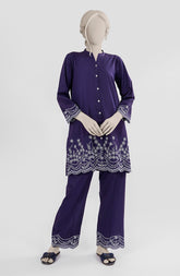 EMBROIDERED CAMBRIC STITCHED 2 PIECE