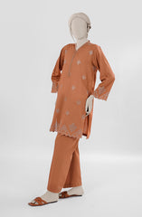 EMBROIDERED CAMBRIC STITCHED 2 PIECE