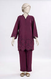 EMBROIDERED CAMBRIC STITCHED 2 PIECE