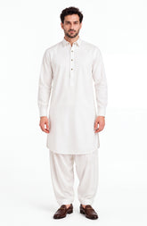 OFF-WHITE BLENDED KAMEEZ SHALWAR