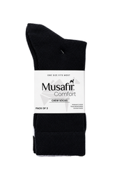 MUSAFIR ACTIVE DROPNEEDLE CREW SOCKS (PACK OF 3)