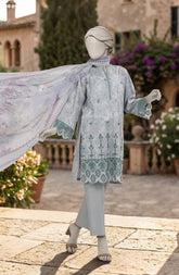 EMBROIDERED PRINTED LAWN 3PCS UNSTITCHED
