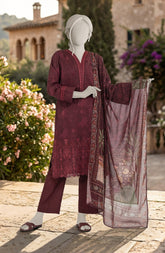EMBROIDERED PRINTED LAWN 3PCS UNSTITCHED