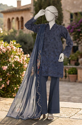 EMBROIDERED PRINTED LAWN 3PCS UNSTITCHED