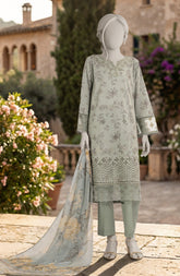 EMBROIDERED PRINTED LAWN 3PCS UNSTITCHED