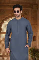 TEAL GREY BLENDED EMBROIDERED KURTA
