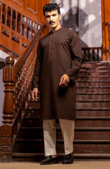 WINTER'23 MEN KURTA SEMI FORMAL BROWN