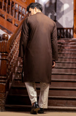 WINTER'23 MEN KURTA SEMI FORMAL BROWN
