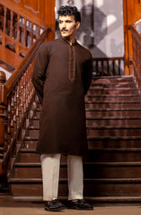 WINTER'23 MEN KURTA SEMI FORMAL BROWN