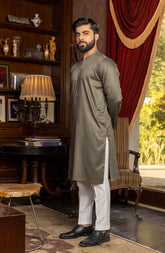 MEN KURTA MEHENDI GREEN