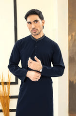 SUMMER'25 MEN KURTA EMBROIDERED NAVY