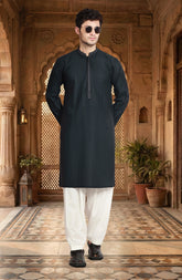 TEAL BLENDED EMBROIDERED KURTA
