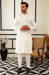 OFF WHITE EMBROIDERED KURTA