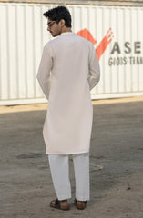 CREAM 100% COTTON PRINTED KURTA