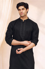 BLACK 100% COTTON PRINTED KURTA