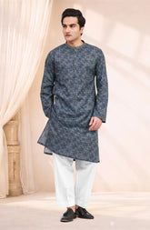 TEAL 100% COTTON PRINTED KURTA