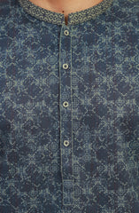 TEAL 100% COTTON PRINTED KURTA