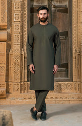 SAGE GREEN EMBROIDERED KURTA PAJAMA