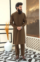 WOOD-BROWN KURTA PAJAMA