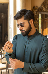 MEN KURTA PAJAMA TEAL