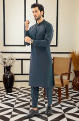 CHARCOAL EMBROIDERED KURTA PAJAMA
