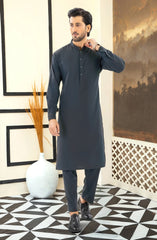 CHARCOAL EMBROIDERED KURTA PAJAMA