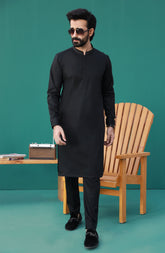 PRE WINTER'23 MEN KURTA PAJAMA CASUAL BLACK
