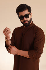 MEN KURTA PAJAMA BROWN