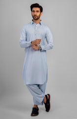 PRE WINTER'23 MEN KAMEEZ SHALWAR PLAIN SKY BLUE